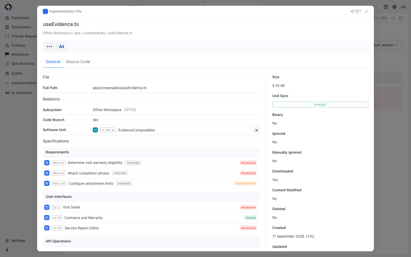EvidenceComposables: the synchronized app/composables/useEvidence.ts source file.