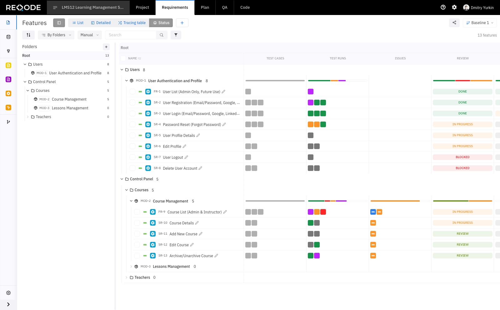 Requirements Tracking