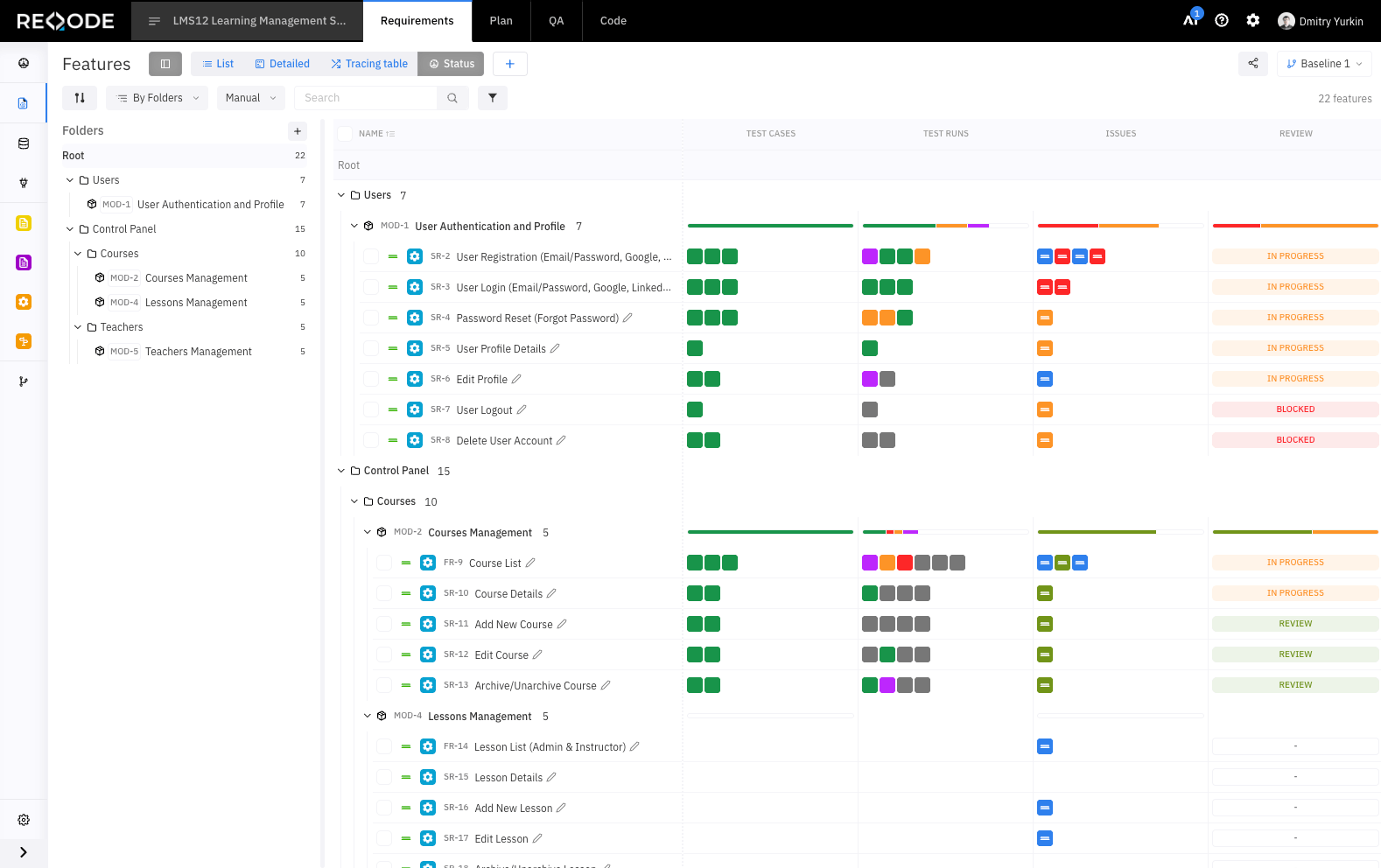 Requirements Tracking