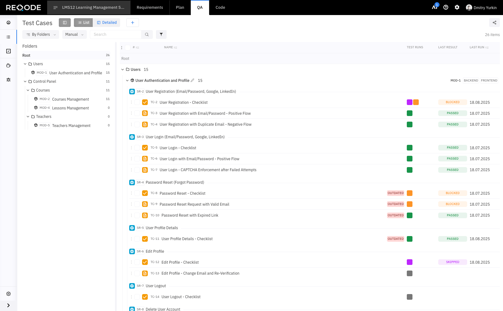 Test Cases Repository